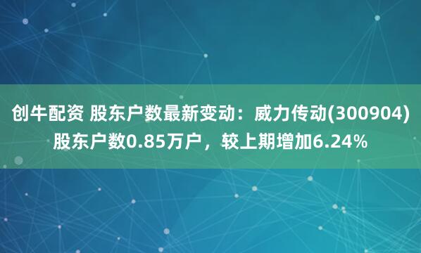 创牛配资 股东户数最新变动：威力传动(300904)股东户数0.85万户，较上期增加6.24%
